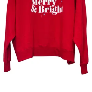 Merry & Bright Graphic Christmas Holiday Red Sweatshirt size 2X NWT Womens thumbnail 3