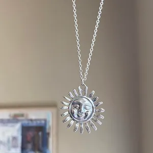 Handmade fully stainless steel sun boho retro vintage style necklace☀️ thumbnail 2