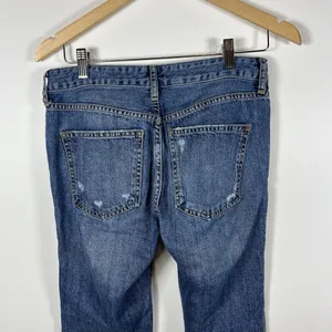 We The Free Jeans Straight Leg Raw Hem Medium Wash Women's Size‎ 25 Boho thumbnail 8