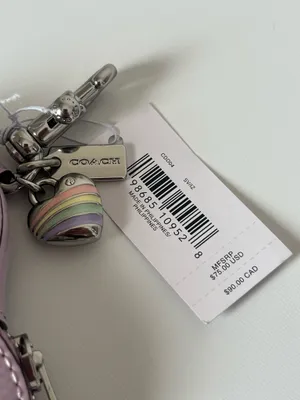Coach Heart Bag Charm In Signature Leather With Heart Charm thumbnail 3