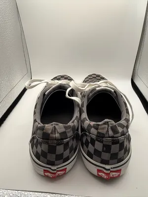 Vans Authentic Low Top Lace Ip Canvas Sneaker Checkerboard Black Grey Monochrome thumbnail 4