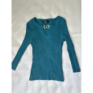 Turquoise Buckle Detail Sweater Blue Size M thumbnail 3