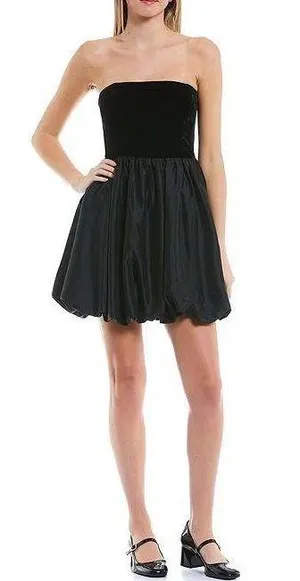 Dillard's Strapless Bubble Hem Dress thumbnail 1