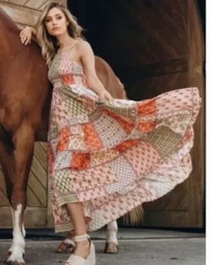 Abel the label NWT Patchwork Cottage Core Long Dress thumbnail 1
