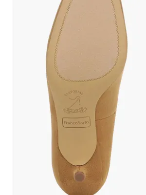 NEW Franco Sarto Linza Square Toe Pump 7 M, WARM CAMEL Kitten Heel thumbnail 7