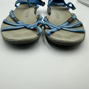 Keen Emerald City Strappy Sandals Blue Yellow Woven Ankle Strap Womens 8 thumbnail 2