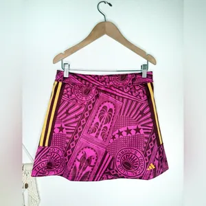 NWT Farm Rio Adidas Skirt Tropical Club Pink Fuchsia Magenta Graphic Print thumbnail 5
