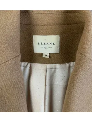 Sezane MANTEAU JOHNSON coat wool brown camel 34 US 2 bust 34 thumbnail 5