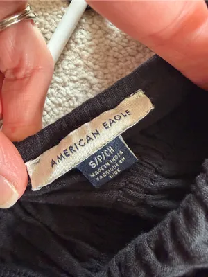 American Eagle Black Smocked Cotton Maxi Dress Adjustable Straps‎ Boho thumbnail 4