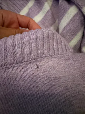 Purple and white striped sweater thumbnail 2