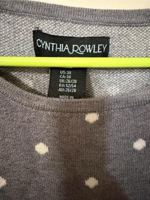 Cynthia Rowley Gray Polka Dot Scoop Neck Sweater thumbnail 3