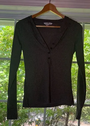Athleta Uptempo Ribbed Henley Long Sleeve Top thumbnail 1