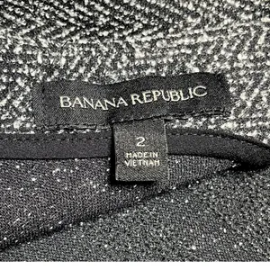 Banana Republic Shell Top Herringbone Grey Zipper Back Sequin Women's Size 2 thumbnail 6