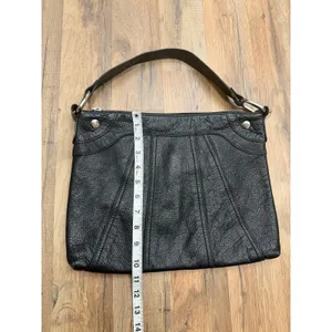 HOBO International Black Pebbled Leather Shoulder Hobo Bag Purse Zip thumbnail 8