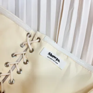 Showpo Lace Up Back Bustier Pleated Loretta Midi Dress in Cream size 4 thumbnail 3