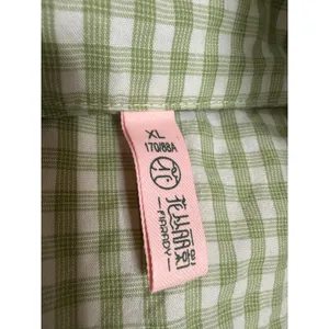 Fiarady Green Gingham Check Ruffle Button Up Shirt Short Sleepwear Pajama Set XL thumbnail 5