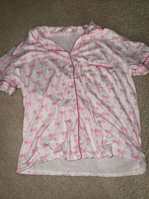 adorable pink bow pajama set thumbnail 3