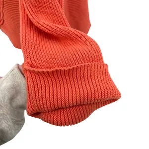 Free People La Brea Sweater V-Neck Ribbed Cuffed‎ Sleeve Coral Orange Size Large thumbnail 8