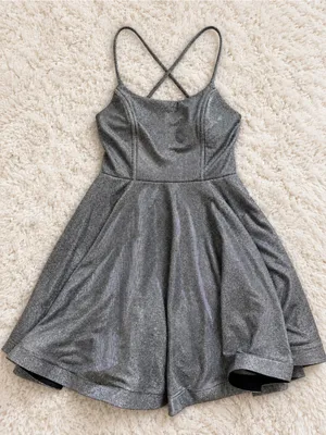 Speechless Glitter Homecoming Skater Mini Dress – Silver – 5 thumbnail 5
