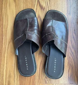 Parade leather Slip on Slippers Brown Size 10 thumbnail 2