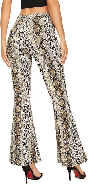WDIRA Snakeskin Print Stretchy Flare Leg Pants thumbnail 5