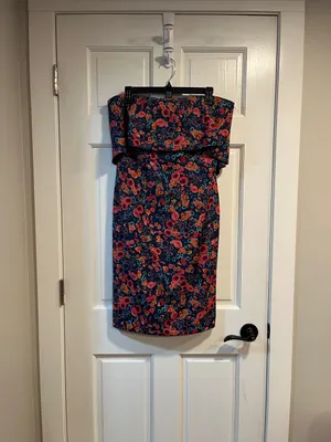 Badgley Mischka Floral Popover Sheath Dress Size 10 thumbnail 4