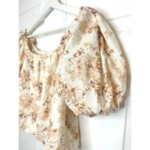 Abercrombie & Fitch Floral‎ Puff Sleeve Linen Top XS thumbnail 3