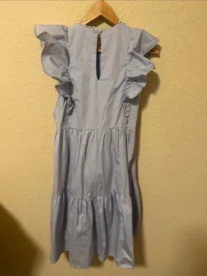 CROSBY by Mollie Burch Light Blue Ruffle Tiered Dress thumbnail 3