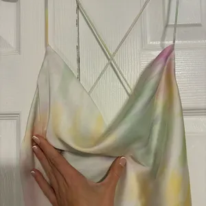 Zara Tie Dye Print Mini Satin Dress Backless Spaghetti Straps thumbnail 5