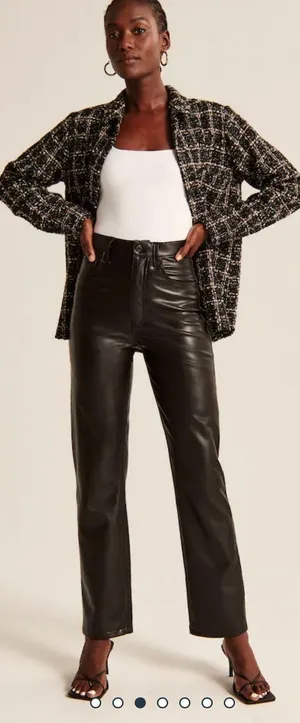 Vegan Leather 90’s Straight Pants thumbnail 1