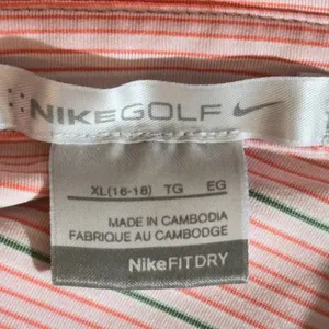 1161 | Nike Golf Fit Dry Striped Performance Polo‎ Shirt Pink Women XL thumbnail 6