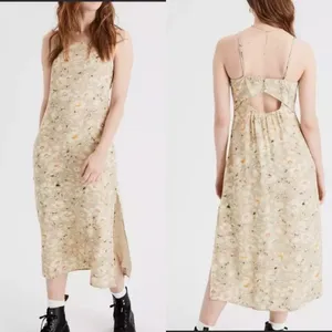 American‎ Eagle Floral Midi Side Slit Slip Dress in Soft Green Size Extra Small thumbnail 2