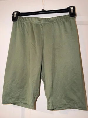 Kids Olive Green Biker Shorts with Matching Crop Top thumbnail 4