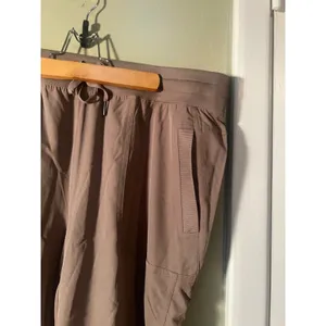 RBX Women's Sz Large Cropped Athletic Pants Brown Gathered Leg High-Rise Stretch thumbnail 5
