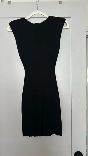Aritzia Wilfred Free Black Cutout Ribbed Dress thumbnail 4