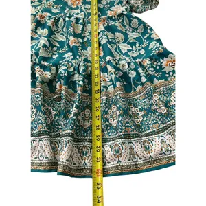 Band of the Free Green Floral Above the Knee Babydoll Dress Women Sz Small |57-9 thumbnail 6