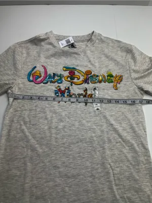 Walt Disney World Womens Grey Gray XS Short Sleeve Shirt Princess Letters NEW thumbnail 5