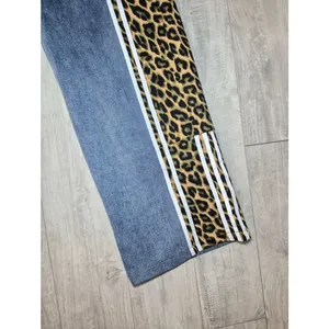 Y2K Baggy Pants Leopard-Trim Blue Joggers - Women's Medium thumbnail 2