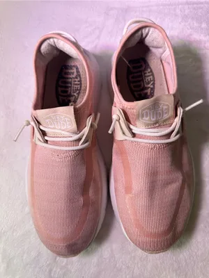 Hey Dude Wendi Slip-On Knit Sneakers - Dusty Rose & Cream thumbnail 4