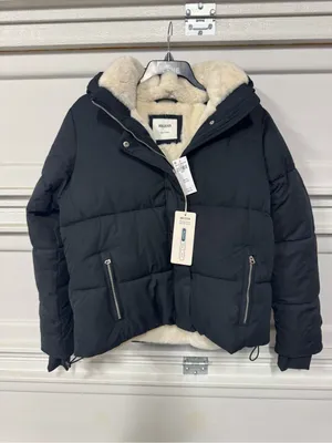 Hollister Women's Faux Fur-lined All-weather Puffer Jacket Black Large Warmest thumbnail 3