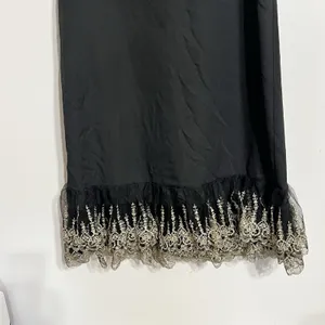 NWT POMANDER PLACE Black Lillith Maxi‎ Cocktail Dress w/ Gold Lace Size Large thumbnail 5