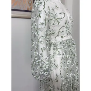 Ever After Floral Embroidered Maxi Dress Cottagecore Wedding Guest Long Sleeve S thumbnail 7