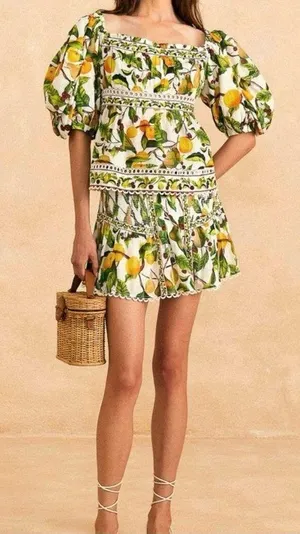 Farm Rio 100% cotton fruit orchid blouse NEW thumbnail 3
