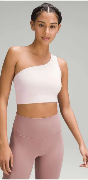 Lululemon Align Asymmetrical Bra Light Support Size 14 C/D Cup Flush Light Pink thumbnail 1