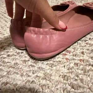 Tory Burch Minnie Travel Ballet with Leather Logo in Rosa- Size 9.5 thumbnail 6