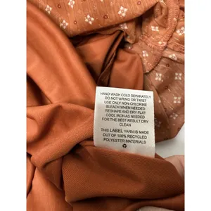 Lucky Brand Rust Dress Shimmer Peasant Boho Tiered Size M Midi‎ Puff Sleeve New thumbnail 11