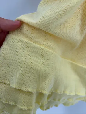 Edikted Yellow bohemian girly Ruffled Slip Dress with Pink Rose Accent size xs thumbnail 10