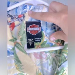 HARLEY DAVIDSON VINTAGE Women’s Hawaiian Button Down Tropical Shirt thumbnail 5