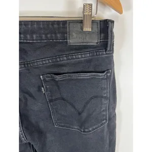 Levis Womens Mid Rise Skinny‎ Jeans Faded Black Denim Size 14 Classic Stretch thumbnail 8