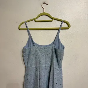 Lulus Light Blue Modern Romantic Eyelet Embroidered Cotton Mini Dress Sz S thumbnail 7